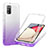 Custodia Silicone Trasparente Ultra Sottile Morbida Cover Fronte e Retro 360 Gradi Sfumato ZJ1 per Samsung Galaxy A03s Viola