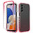 Custodia Silicone Trasparente Ultra Sottile Morbida Cover Fronte e Retro 360 Gradi Sfumato ZJ1 per Samsung Galaxy A14 5G Rosso