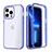 Custodia Silicone Trasparente Ultra Sottile Morbida Cover Fronte e Retro 360 YJ1 per Apple iPhone 13 Pro Blu