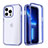 Custodia Silicone Trasparente Ultra Sottile Morbida Cover Fronte e Retro 360 YJ1 per Apple iPhone 13 Pro Max Blu