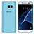 Custodia Silicone Trasparente Ultra Sottile Morbida T07 per Samsung Galaxy S7 Edge G935F Blu