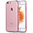 Custodia Silicone Trasparente Ultra Sottile Morbida T18 per Apple iPhone 7 Oro Rosa
