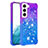 Custodia Silicone Ultra Sottile Cover Morbida Sfumato Y05B per Samsung Galaxy S21 Plus 5G Blu