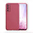 Custodia Silicone Ultra Sottile Morbida 360 Gradi Cover C02 per Huawei Honor Play4 5G Rosso Rosa
