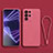Custodia Silicone Ultra Sottile Morbida 360 Gradi Cover H01 per Samsung Galaxy S21 Ultra 5G Rosso Rosa