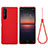 Custodia Silicone Ultra Sottile Morbida 360 Gradi Cover S01 per Sony Xperia 1 II Rosso