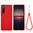 Custodia Silicone Ultra Sottile Morbida 360 Gradi Cover S01 per Sony Xperia 10 II Rosso