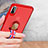 Custodia Silicone Ultra Sottile Morbida con Anello Supporto T01 per Apple iPhone X Rosso