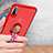 Custodia Silicone Ultra Sottile Morbida con Anello Supporto T01 per Apple iPhone Xs Max Rosso