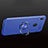 Custodia Silicone Ultra Sottile Morbida con Magnetico Anello Supporto A02 per Huawei P Smart+ Plus Blu