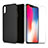 Custodia Silicone Ultra Sottile Morbida con Pellicola Protettiva per Apple iPhone Xs Nero