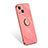 Custodia Silicone Ultra Sottile Morbida Cover con Anello Supporto per Apple iPhone 13 Rosa
