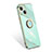 Custodia Silicone Ultra Sottile Morbida Cover con Anello Supporto per Apple iPhone 13 Verde