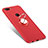 Custodia Silicone Ultra Sottile Morbida Cover con Anello Supporto per Huawei P Smart Rosso