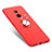 Custodia Silicone Ultra Sottile Morbida Cover con Anello Supporto per Huawei Y7 Prime Rosso