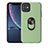 Custodia Silicone Ultra Sottile Morbida Cover con Magnetico Anello Supporto A01 per Apple iPhone 11 Verde