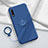 Custodia Silicone Ultra Sottile Morbida Cover con Magnetico Anello Supporto A01 per Huawei Enjoy 10 Blu