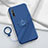 Custodia Silicone Ultra Sottile Morbida Cover con Magnetico Anello Supporto A01 per Huawei Enjoy 10S Blu