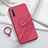 Custodia Silicone Ultra Sottile Morbida Cover con Magnetico Anello Supporto A01 per Huawei Enjoy 10S Rosso Rosa