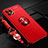 Custodia Silicone Ultra Sottile Morbida Cover con Magnetico Anello Supporto A01 per Huawei Enjoy 20 5G Rosso