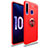 Custodia Silicone Ultra Sottile Morbida Cover con Magnetico Anello Supporto A01 per Huawei Enjoy 9s Rosso