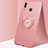 Custodia Silicone Ultra Sottile Morbida Cover con Magnetico Anello Supporto A01 per Huawei Honor 10 Lite Oro Rosa