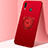 Custodia Silicone Ultra Sottile Morbida Cover con Magnetico Anello Supporto A01 per Huawei Honor 10 Lite Rosso