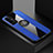 Custodia Silicone Ultra Sottile Morbida Cover con Magnetico Anello Supporto A01 per Huawei Honor 30 Blu