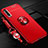 Custodia Silicone Ultra Sottile Morbida Cover con Magnetico Anello Supporto A01 per Huawei Honor 9X Pro Rosso