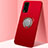 Custodia Silicone Ultra Sottile Morbida Cover con Magnetico Anello Supporto A01 per Huawei Honor Play4T Pro Rosso