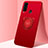 Custodia Silicone Ultra Sottile Morbida Cover con Magnetico Anello Supporto A01 per Huawei Honor Play4T Rosso