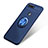 Custodia Silicone Ultra Sottile Morbida Cover con Magnetico Anello Supporto A01 per Huawei Honor V20 Blu