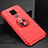 Custodia Silicone Ultra Sottile Morbida Cover con Magnetico Anello Supporto A01 per Huawei Mate 30 Lite Rosso