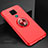 Custodia Silicone Ultra Sottile Morbida Cover con Magnetico Anello Supporto A01 per Huawei Nova 5i Pro Rosso