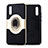 Custodia Silicone Ultra Sottile Morbida Cover con Magnetico Anello Supporto A01 per Huawei P20 Oro