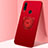 Custodia Silicone Ultra Sottile Morbida Cover con Magnetico Anello Supporto A01 per Huawei P30 Lite Rosso