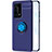 Custodia Silicone Ultra Sottile Morbida Cover con Magnetico Anello Supporto A01 per Huawei P40 Pro+ Plus Blu