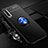 Custodia Silicone Ultra Sottile Morbida Cover con Magnetico Anello Supporto A01 per Huawei Y9s Blu e Nero