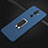 Custodia Silicone Ultra Sottile Morbida Cover con Magnetico Anello Supporto A01 per Nokia 7 Plus Blu