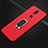 Custodia Silicone Ultra Sottile Morbida Cover con Magnetico Anello Supporto A01 per Nokia 7 Plus Rosso