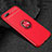 Custodia Silicone Ultra Sottile Morbida Cover con Magnetico Anello Supporto A01 per Oppo A12e Rosso