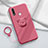 Custodia Silicone Ultra Sottile Morbida Cover con Magnetico Anello Supporto A01 per Oppo A31 Rosso Rosa