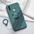 Custodia Silicone Ultra Sottile Morbida Cover con Magnetico Anello Supporto A01 per Oppo A31 Verde