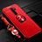 Custodia Silicone Ultra Sottile Morbida Cover con Magnetico Anello Supporto A01 per Oppo A5 (2020) Rosso