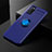 Custodia Silicone Ultra Sottile Morbida Cover con Magnetico Anello Supporto A01 per Oppo A52 Blu