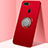 Custodia Silicone Ultra Sottile Morbida Cover con Magnetico Anello Supporto A01 per Oppo A7 Rosso