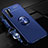 Custodia Silicone Ultra Sottile Morbida Cover con Magnetico Anello Supporto A01 per Oppo A91 Blu