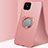 Custodia Silicone Ultra Sottile Morbida Cover con Magnetico Anello Supporto A01 per Oppo A92s 5G Oro Rosa