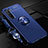 Custodia Silicone Ultra Sottile Morbida Cover con Magnetico Anello Supporto A01 per Oppo K7 5G Blu