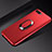 Custodia Silicone Ultra Sottile Morbida Cover con Magnetico Anello Supporto A01 per Oppo R15X Rosso